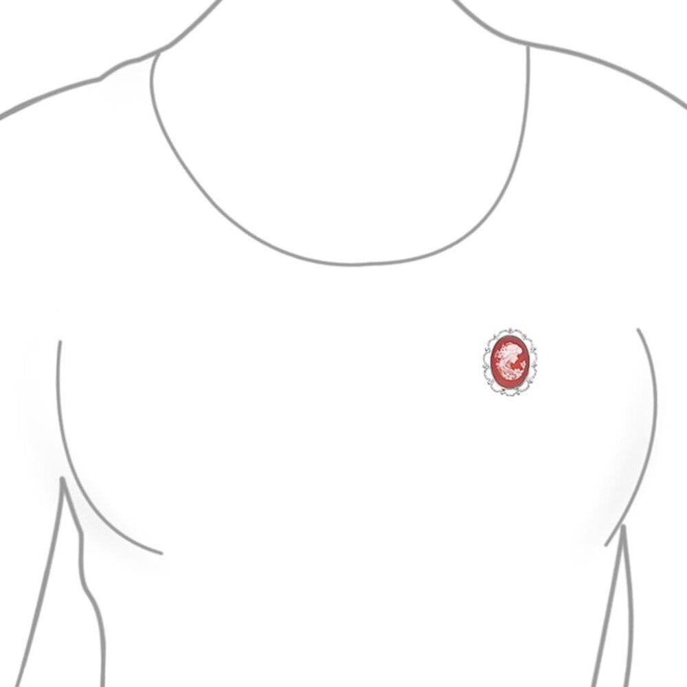 Classic Antique Vintage Style Red Blue Black White Carved Oval Framed Victorian - Picture 3 of 6